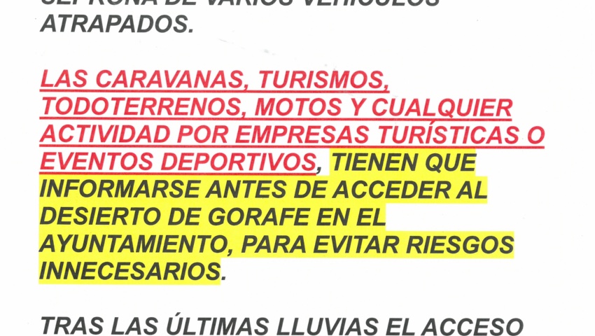 Bando Entrada Desierto de Gorafe